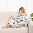 thumbnail image 4 of Cartoon Construction Vehicles Clouds White Pattern Blanket Hoodies for Kids 6-13YR Oversize Wearable Blanket Hoodies for Boys Girls Teens, 4 of 7