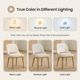 thumbnail image 5 of EOP Modern Dining Chairs Set of 2, Upholstered Dining Side Chairs with Solid Rubber Wood Legs, Open Back Design, Kitchen Dining Room Living Room Chairs with Curved Back, Beige, 5 of 11