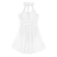 thumbnail image 4 of iiniim Kids Girls Halter Cutouts Modern Lyrical Dance Leotard Tulle Dress Ballet Latin Jazz Ice Skating Ivory 16, 4 of 7