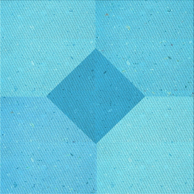 Ahgly Company Tapis d'Intérieur Lavable à la Machine, Carré, Transitionnel, Bleu Cyan Vif, Tapis de Zone, 5 Pieds Carré
