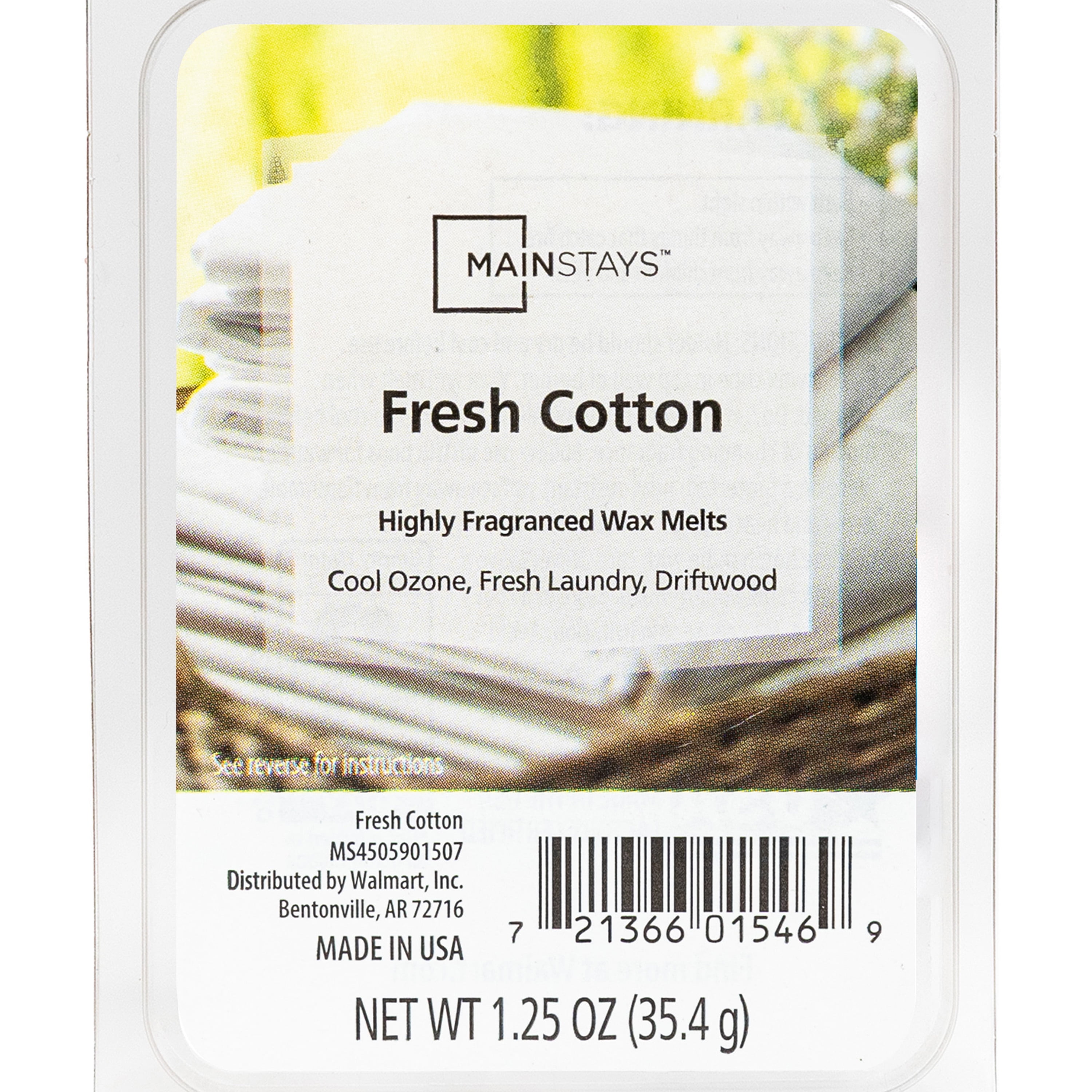 (6 pack) Mainstays 6 Cube Wax Melts, Fresh Cotton, 1.25 oz