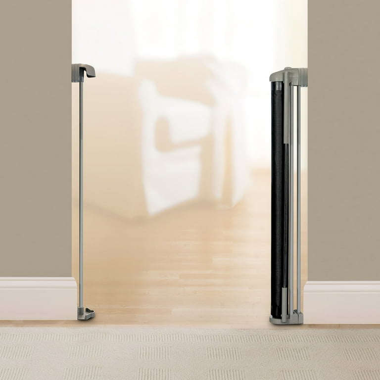 Summer by Ingenuity The Thruway 52W Series Pet and Baby Retractable Gate with Tuck Away Black Mesh Panel Fits Openings up to 52 Inches Wide Ages