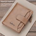 thumbnail image 4 of Qarigey Baellerry Hombre Monedero Moda Cartera de cuero Titular de la tarjeta Efectivo Compartimiento de múltiples capas Licencia de conducir Carteras Caqui, 4 of 6