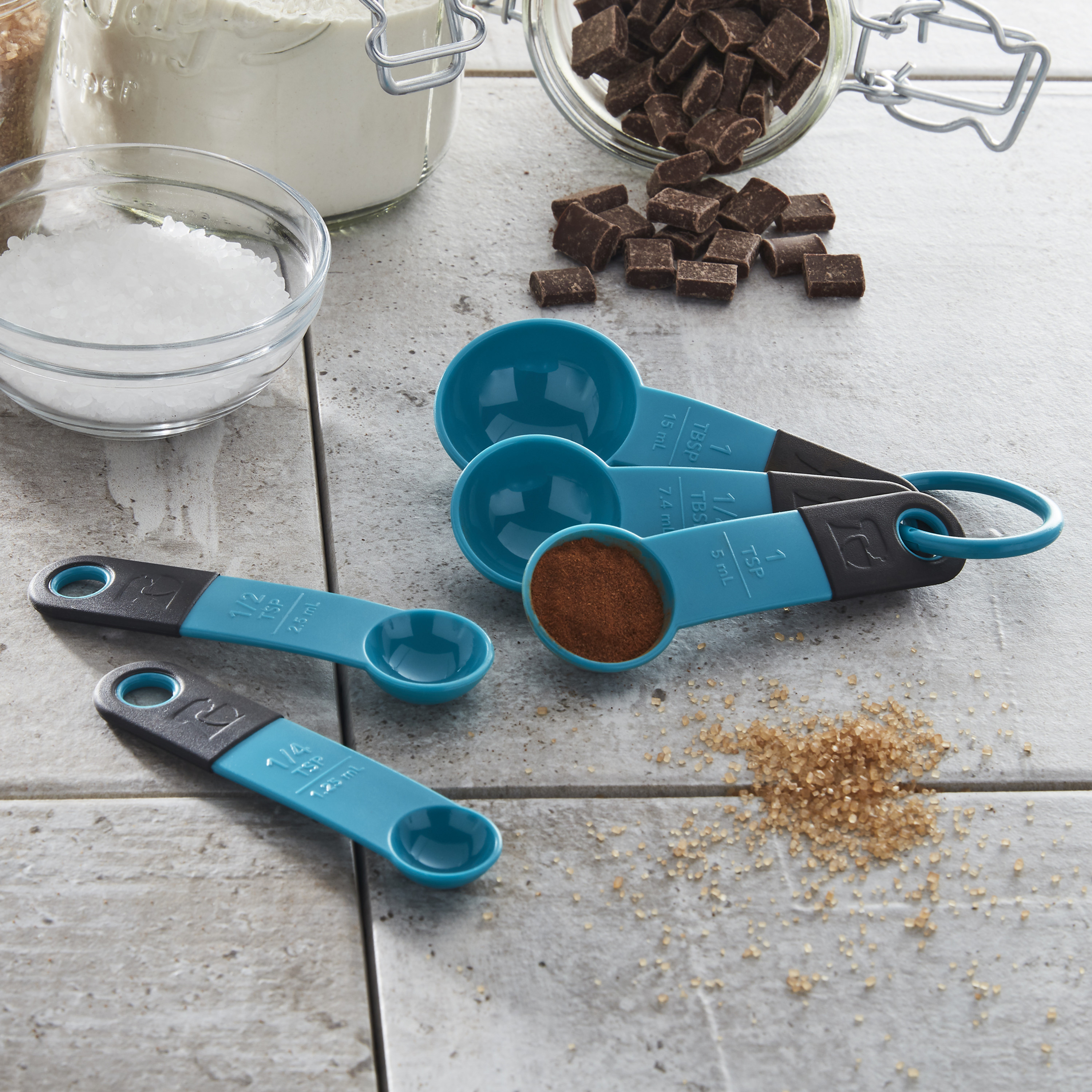 Kitchenaid Set of 5 Measuring Spoons in Ocean Drive