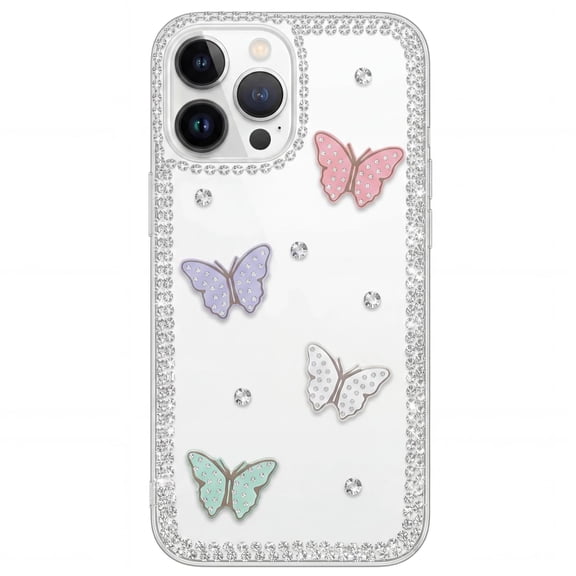 for Samsung Galaxy A17 (4G) Rhinestone Phone Case Designer Handmade Luxury Shiny Glitter Colorful Butterfly Sparkly Bling Diamond Crystal Cover Women Girls