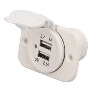 Adaptateur de chargeur de voiture, DC5V 2.1A 1A Sortie stable DC12-24V Double USB Chargeur de voiture pour tracteurs
