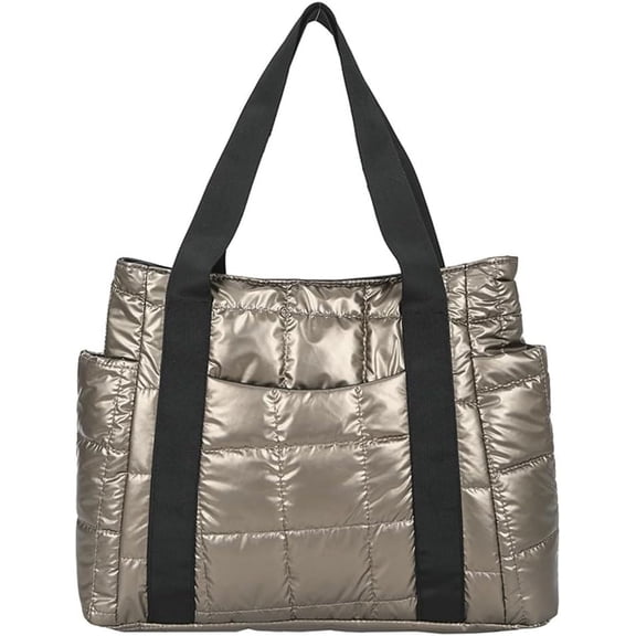 HMSHA Quilted Hobo Bag Nylon Shoulder Crossbody Bag Padding Down Cotton Handbag Purse Soft Fluffy Large Totes Top Handle Bag