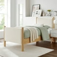 thumbnail image 2 of Platform Bed Frame, Twin, Ivory White, Fabric, Hotel Bedroom, Modern Contemporary, HB38173, 2 of 9