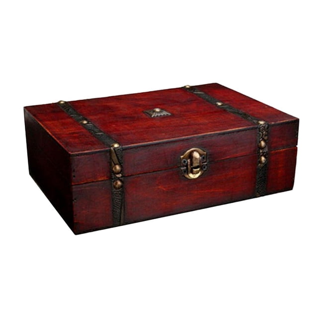 Caja de Almacenamiento de Madera Vintage Caja de Joyería Decoración Creativa para Hogar