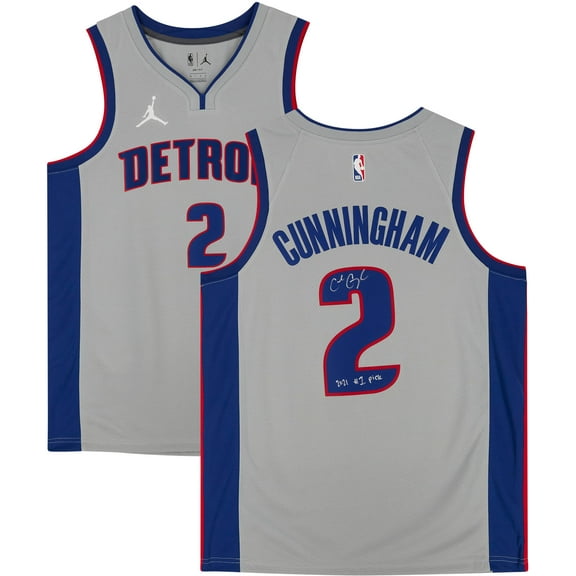 Cade Cunningham Detroit Pistons Autographed Gray Statement Swingman Jersey with "2021 #1 Draft Pick" Inscription - Fanatics Authentic Certified