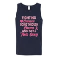 thumbnail image 2 of Wild Bobby, Fighting Cancer And Still Sexy, Breast Cancer Awareness, Men Graphic Tank Top, Navy, Small, 2 of 5