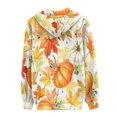 thumbnail image 4 of Renewold Pumpkins Maple Leaves Zipper Hoodies for Women Novelty Sweatshirt Thanksgiving Hoody Recreation Jackets for Jumpers Running Fall Drawstring Collar Sports Outfits Size 2XL, 4 of 6