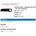 thumbnail image 2 of Left Door Handle - Compatible with 1996 - 1997 Ford Thunderbird, 2 of 2