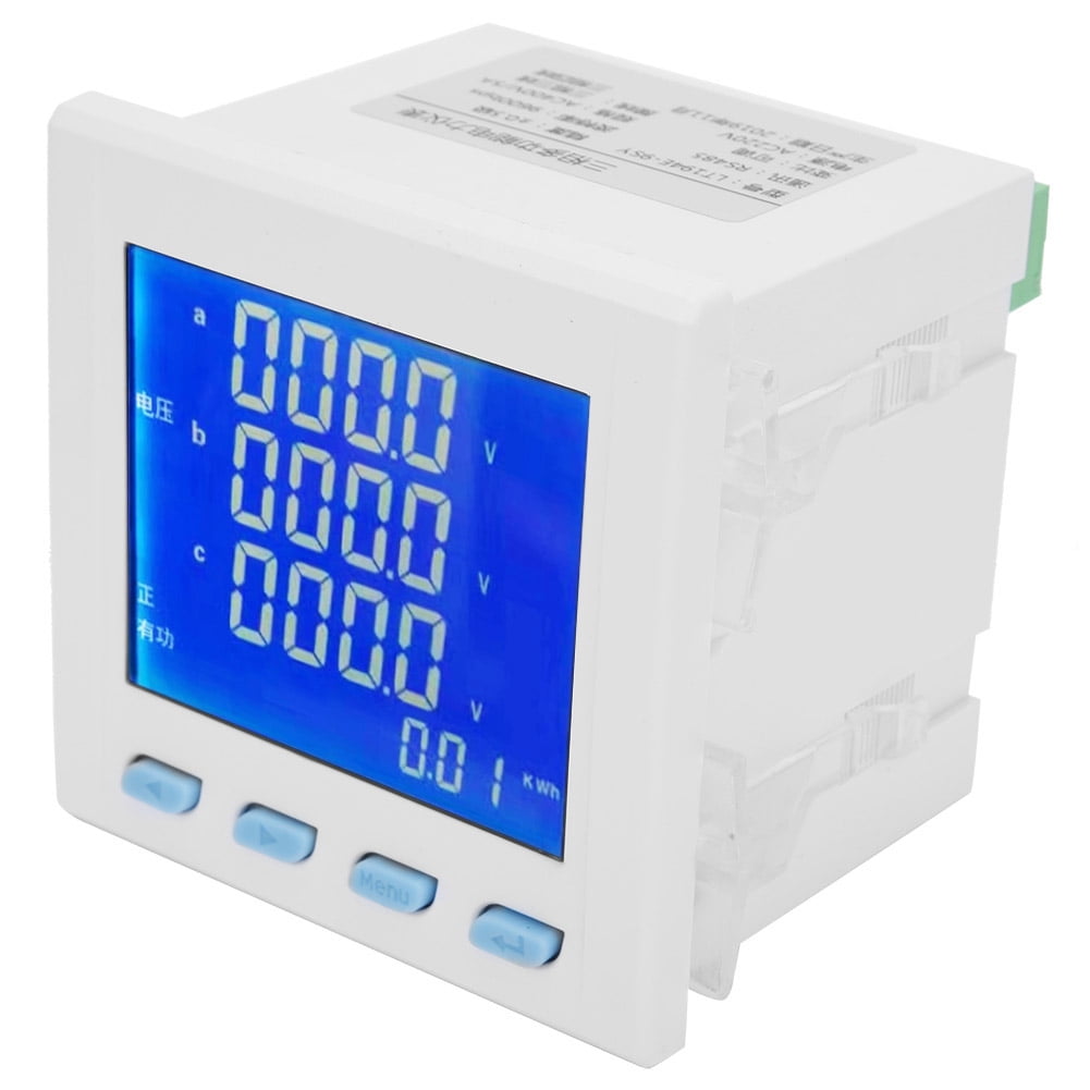 Power Meter LT194E9SY White Power Meter 3 Phase LCD Display Multi