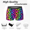 thumbnail image 2 of Men's Boxer Briefs, Rainbow leopard bright Soft Comfy Mens Underwear Boxer Briefs Breathable With Widen Waist, 2 of 7