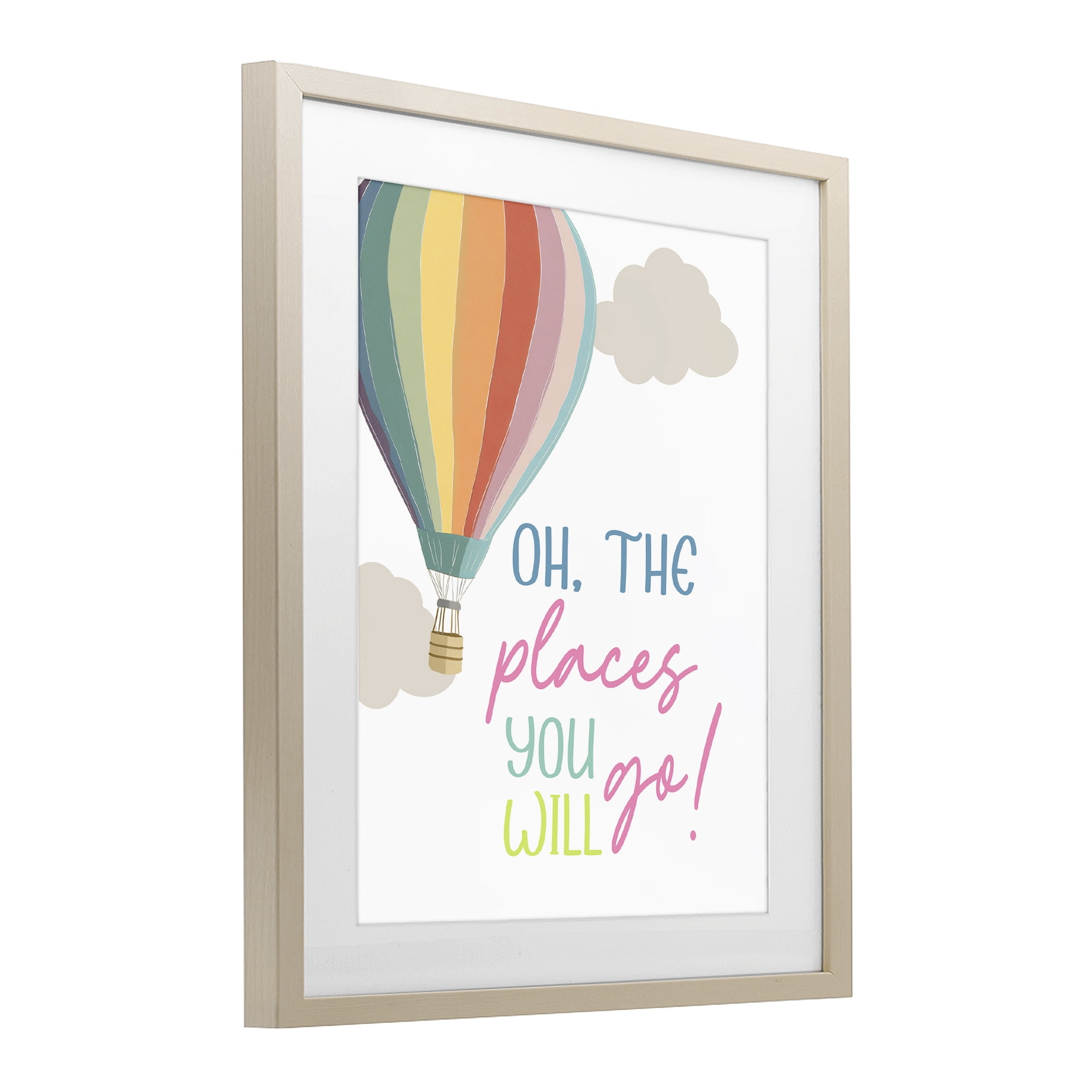 Stupell Industries The Places You Will Go Birch Framed Print Under Glass, design by Christine Simpson Art