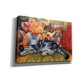 thumbnail image 2 of Epic Graffiti 'Kitten, Teddy & Cushions' by Janet Pidoux, Canvas Wall Art, 26"x18", 2 of 2