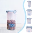 thumbnail image 1 of pstuiky Stackable Plastic Food Storage Containers Airtight Sealing Lids with Silicone Gasket Clear Round Jars with Measurement Marks Set of 4 Graduated Sizes for Kitchen Pantry Organization, 1 of 7