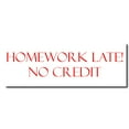 thumbnail image 2 of Large Homework Late No Credit Rubber Stamp, 2 of 4