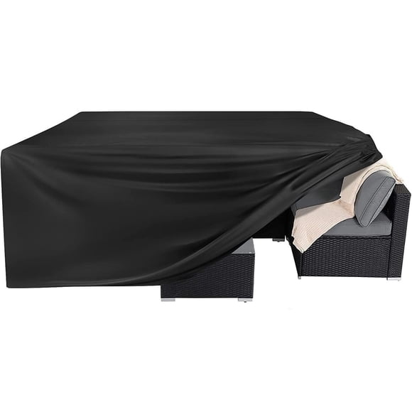 Outdoor Furniture Cover, Waterproof Universal Size Patio Protector, Durable Material for Year-Round Use, Easy Clean Design for Patio Table and Chairs, Black