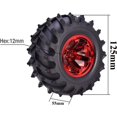 thumbnail image 4 of LINLIN 4PCS 1/10 RC Monster Truck Wheel and Tire Set,125MM Rubber Tyres and 6 Spoke Plastic Wheel Rims Parts for Traxxas HIMOTO HSP HPI SCX10 TRX4 Tamiya Kyosho Buggy Crawler Car, 4 of 6