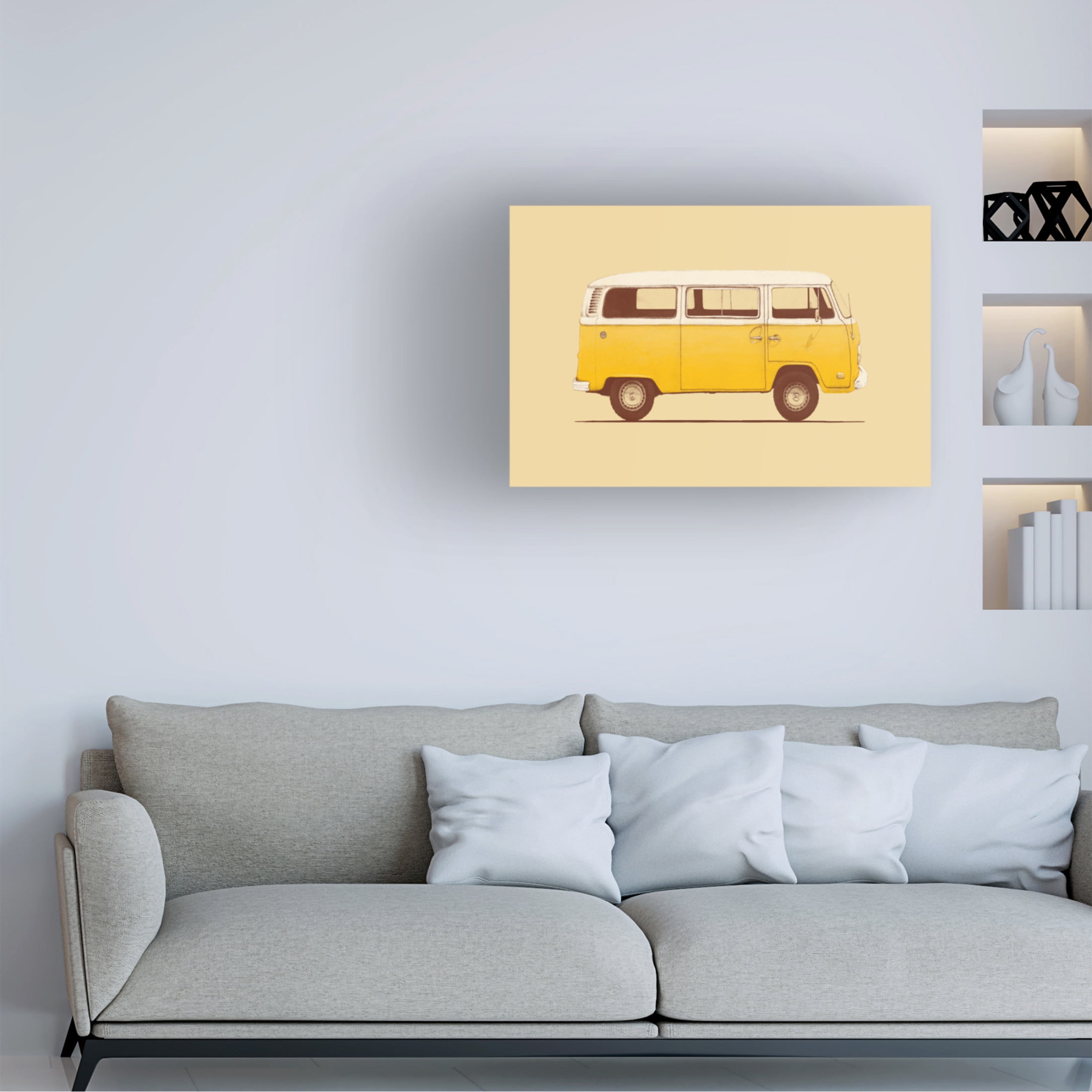Trademark Fine Art Florent Bodart Yellow Van Canvas Wall Art
