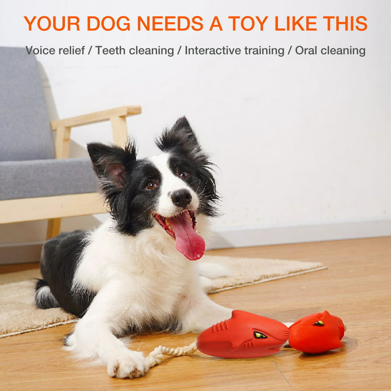 Dog Squeaky Chew Toys Durable Rubber Dog Toy Fun Puppy Chew Toy Pet Dog  Knot Toys for Fetch Play, Interactive Toy for Small Medium Dogs, Reduce