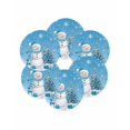 thumbnail image 7 of 15 Inch Round Placemats Set of 6, Blue Christmas Non Slip Heat Insulation PP Table Mats, Snowman Snowflake Gifts Xmas Tree Washable Place Mats for Kitchen Dining Party Table Decor, 7 of 7