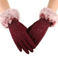thumbnail image 2 of Luxalzxs Winter Gloves for Women Cold Weather Touchscreen Texting Thick Thermal Gloves Windproof Warm Gloves for Snow Driving Outdoor Sports, 2 of 5