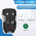thumbnail image 2 of Key Fob Replacement Fits for GMC Sierra 2019 2020 2021 2022 Chevy Silverado 2019-2022 Smart Proximity Keyless Entry Remote Control 433 Mhz FCC:HYQ1ES P/N:13529632 13591396, 2 of 7