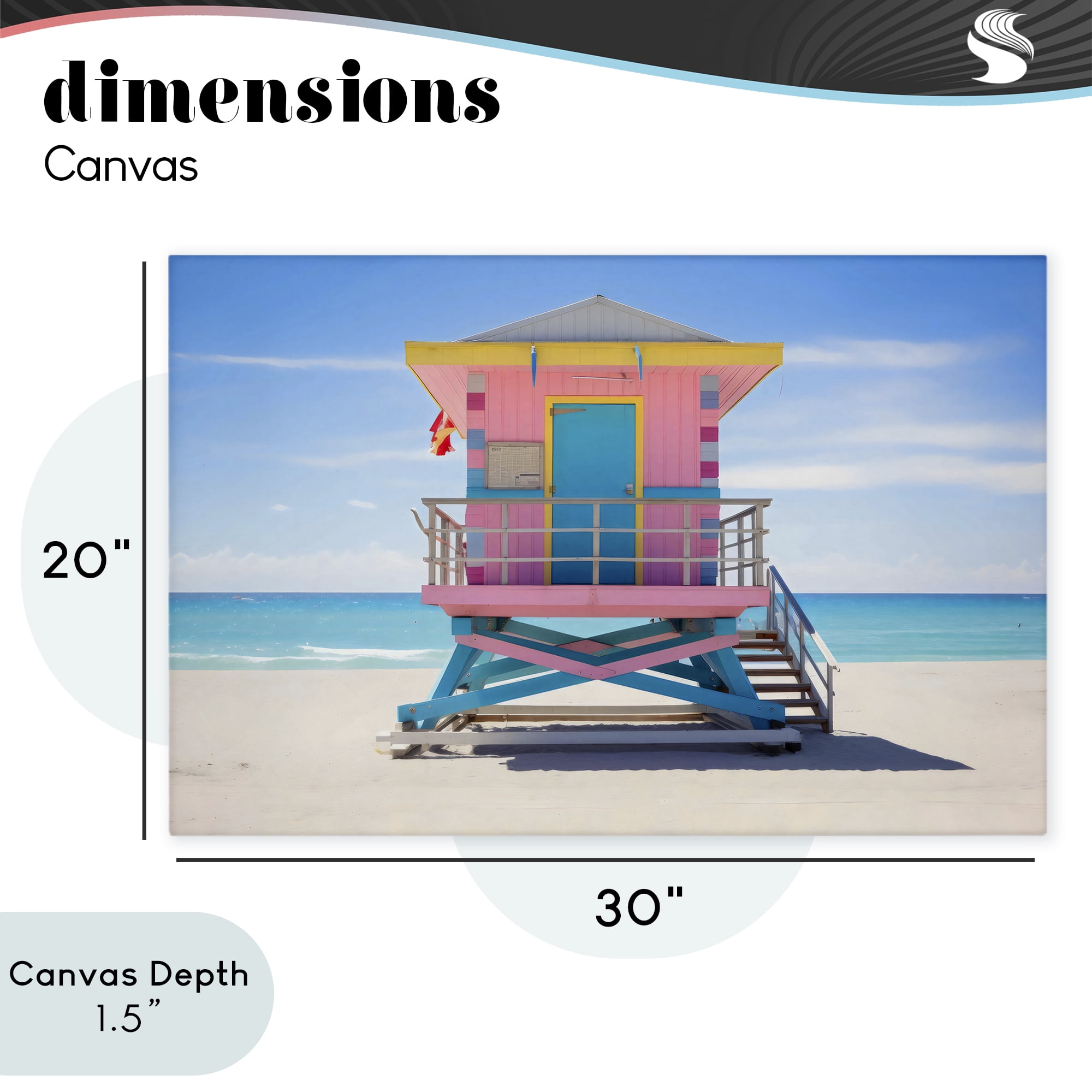 Stupell Industries Pastel Lifeguard Hut on Beach Canvas Wall Art, design by Creative Studio