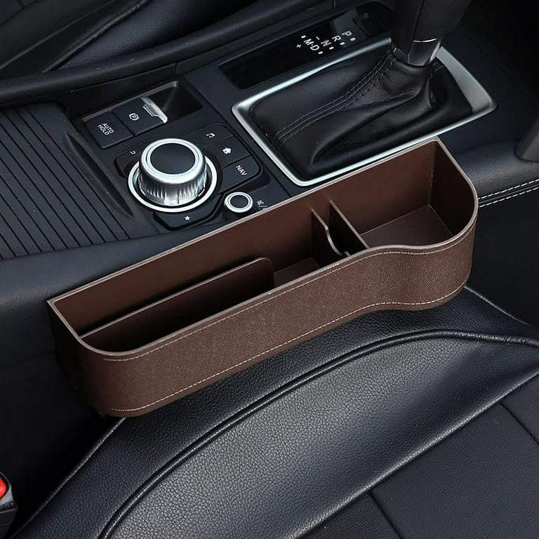 Car Seat Gap Filler, Leather Car Seat Organizer with Cup Holder, Console  Side Pocket Car Seat Storage Box 