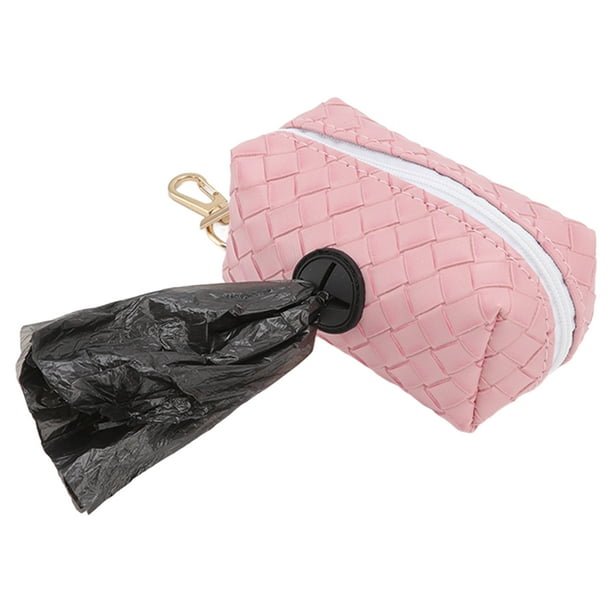 Dispensador de bolsas de basura para perros con cremallera, mate, gran capacidad, tamaño de orificio apropiado, dispensador de Bolsa para excrementos de perro para exteriores, color rosa Sakura