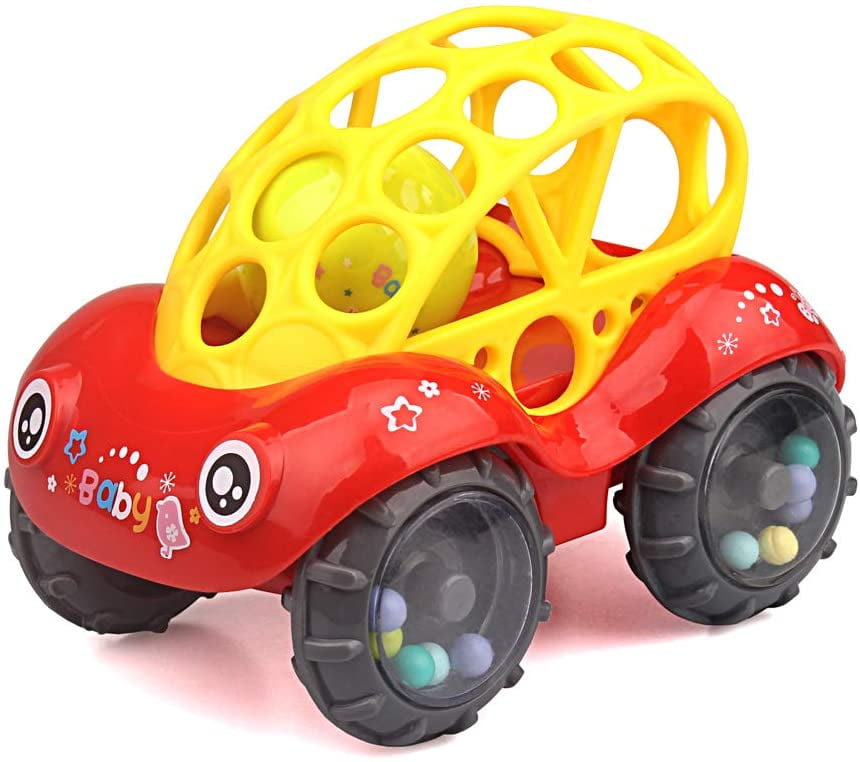 Rattles and Rolling Cars, Baby Toys for 5 Inch Boys and Gilr from 3 to 24 Months Baby Toy Vehicles