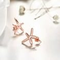 thumbnail image 6 of EOEMY Rose Gold Plated Earrings Star Fish Stud Aaa Zirconia Push Back Clasp L455-Default, 6 of 7