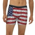 thumbnail image 2 of Xecao America Flag Glitter Print Boxer Briefs for Men's Stretch Moisture-Wicking Underwear, Mid-Rise Classics breathable fabric, 2 of 7