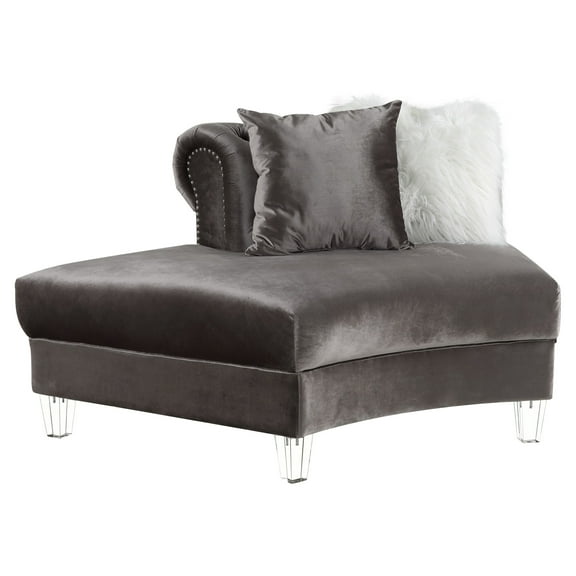 ACME Ninagold Sectional Sofa with 7 Pillows in Gray