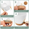thumbnail image 5 of 5 Pack Self Watering Plant Pots, Plastic Planters with Drainage Holes and Saucers, Flower Pots for Indoor Outdoor Garden Plants, 7/6.5/6/5.5/5 Inch（White）, 5 of 7