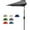 Gray, variant on Patio Umbrella 9FT Half Outdoor with Solar LED Lights and Smooth Crank Lift, Shade Canopy for Backyard Garden Deck Dark Green