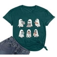 thumbnail image 6 of ALLTB Plus Size Halloween Shirt Cute Ghosts & Bookish Casual Tee Funny Family Party Celebration Tops Halloween Gifts for Women, Green, 6 of 7