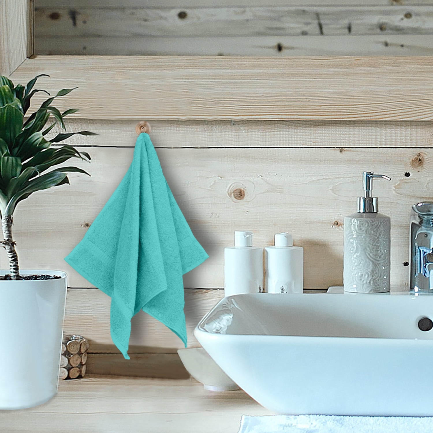 Plush Towel Turkish Cotton Hand Towel for Bathroom, Denim & 16 x 30 Luxury Bath Hand Towel, Soft and Absorbent Drying Towel