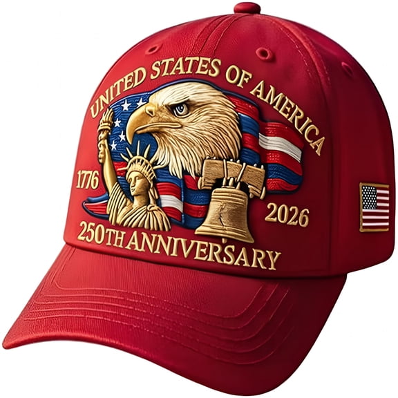 TELOLY 250Th Anniversary Baseball Cap – Adjustable Bald Eagle Trucker Hat with American Flag, Independence Day Gift