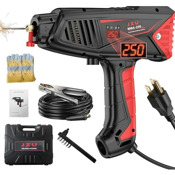 Handheld Welding Machine, Upgrade MMA 250A IGBT Inverter Portable Arc Welder with LCD Display, 110V Stick Welder, Compact and Lightweight, Ideal for Home DIY and Light Projects