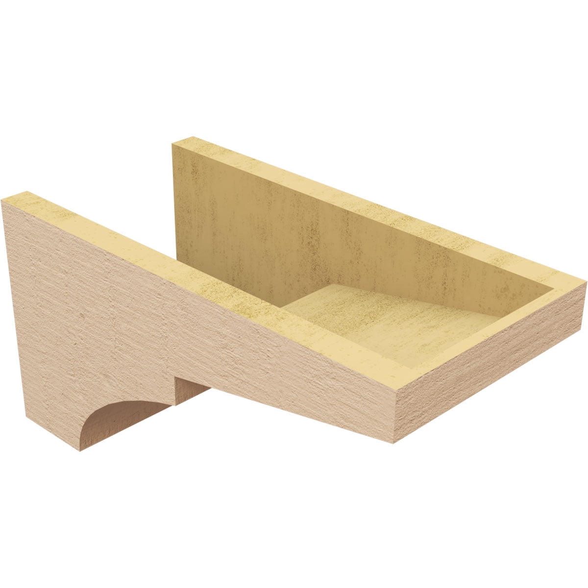8"W x 16"D x 8"H Wide Monterey Rough Cedar Woodgrain TimberThane Corbel, Primed Tan