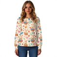 thumbnail image 5 of Fabrcox S-5XL Bunny Rabbit Warm Scrub Jackets for Woman Long Sleeve Snap Front Easter Animals Pattern Women Nurse Uniform with Pocket, 5 of 6