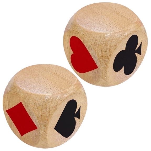 SWAJUJA 2 Pcs Wooden Card Suit Dice Cube, Euchre Game Indicator, for Euchre Pinochle Playing Cards, Ages 12