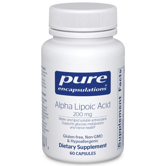 Pure Encapsulations Alpha Lipoic Acid 200 mg - 200mg ALA - Liver & Antioxidant Support* - For Nerve Health & Carb Metabolism - Vegan & Non-GMO Supplement - 60 Capsules