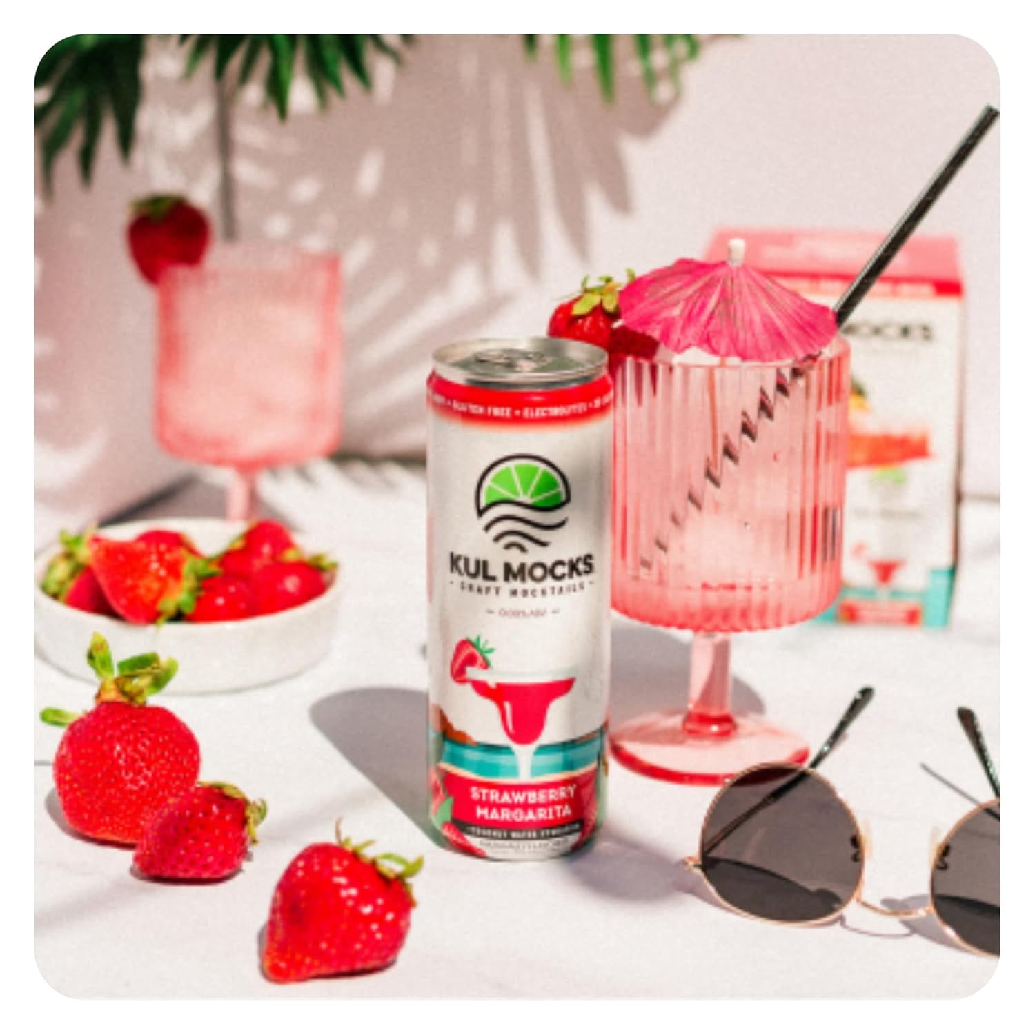 (Pack Of 6) Kul Mocks Non-Alcoholic Cocktail Strawberry Margarita Ready To Drink 48 Fo