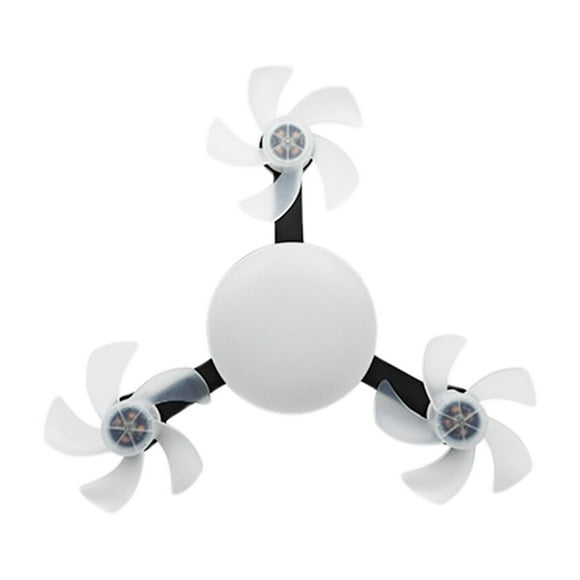 Yuarrent Ventilador de techo con luz y control remoto, resistente y duradero, con rosca estándar E27 y luz. Electrodomésticos negro 3 cabezas