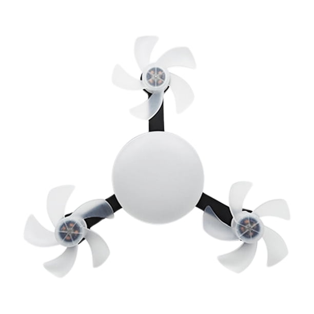 Yuarrent Ventilador de techo con luz y control remoto, resistente y duradero, con rosca estándar E27 y luz. Electrodomésticos negro 3 cabezas